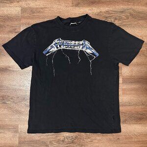 Metallica Mens Short Sleeve Large Black Ride The Lightning Cotton Band T Shirt
